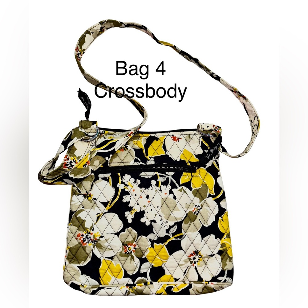 Vera Bradley 4-Piece Set Tote Shoulder Bags Crossbody Floral Yellow - Picture 12 of 13